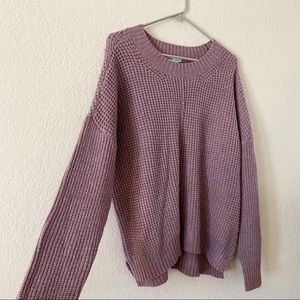 NWOT Nordstrom Sweet Romeo Seam Front Waffle Pullover Knit Sweater Purple